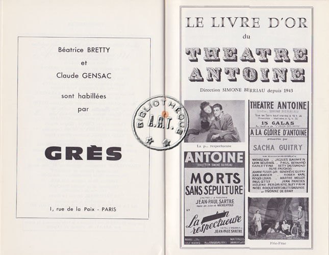 Les programmes de Théatre de l\